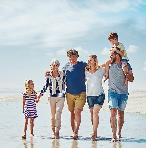 Family at a beach