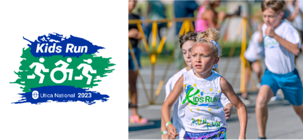 Utica National 2023 Kids Run - logo representing kids of all types and abilities Utica National 2023 Kids Run - logo representing kids of all types and abilities
