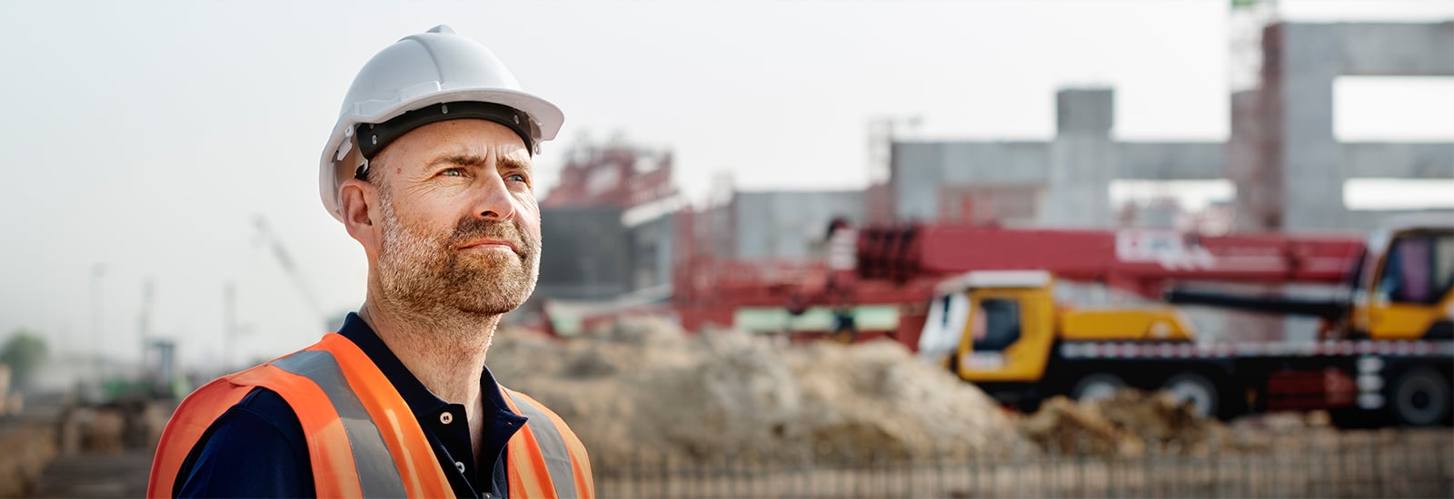 Construction worker at a construction site